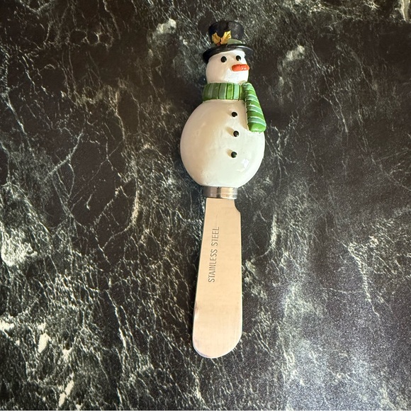 Snowman Earthenware Plate Christmas Cutouts Dish / Plate & Spread Knife - Picture 8 of 13